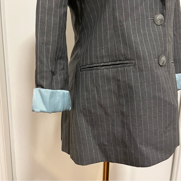 Tristan and Iseut Blazer Size 4 Lined Blue Gray Ladies Women Work Office - Picture 11 of 13